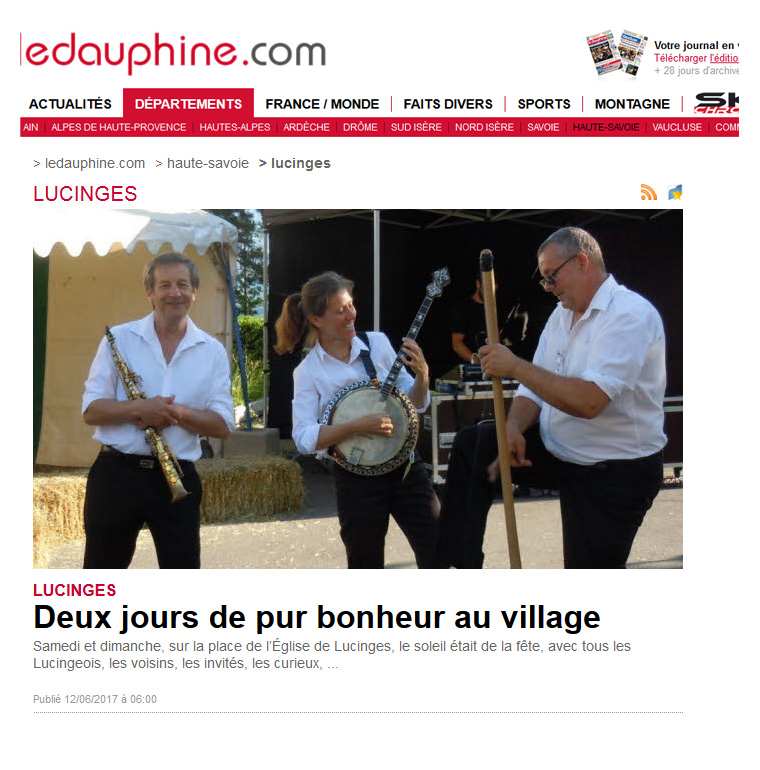 Le Dauphiné édition Lucinges - Deux jours de pur bonheur au village